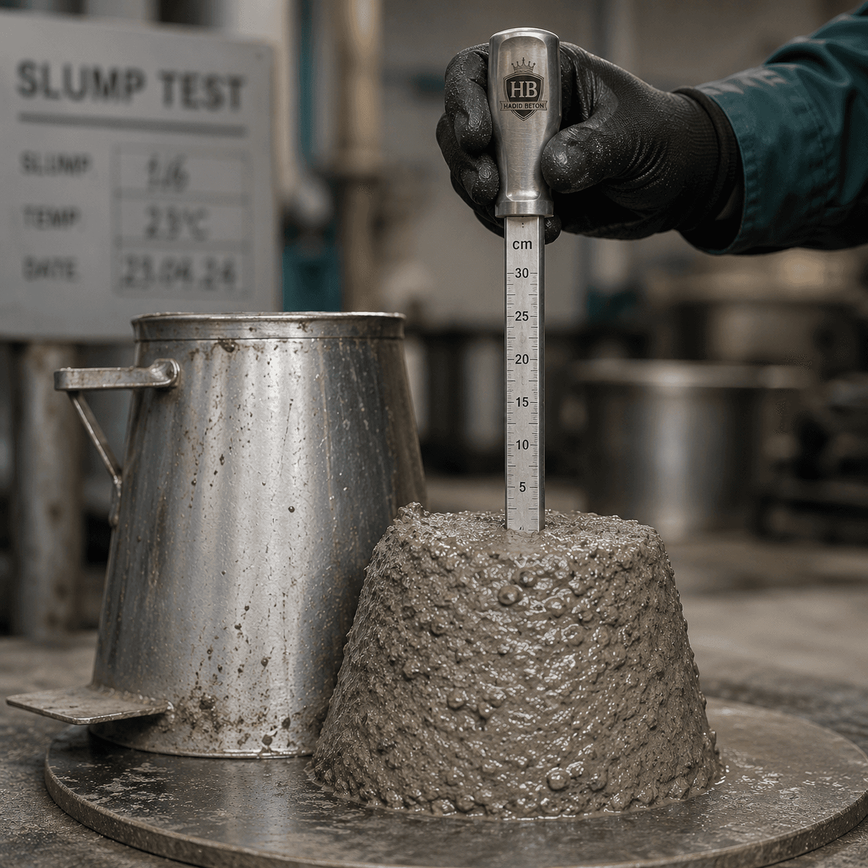 Slump test — yangi aralashma sinovi